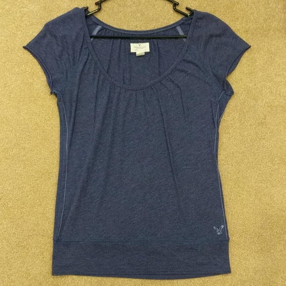 American Eagle Outfitters Tops - American Eagle blue wide neck tee